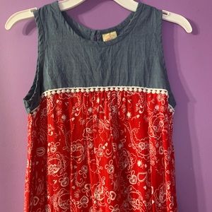 Blue and Red Bandanna Dress